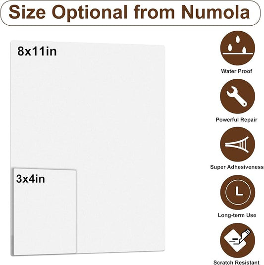 Numola Leather Repair Patch 3×4 inch Self-Adhesive Leather Repair Tape, Scratch/Holes Vinyl Repair Kit for Couch, Car Seat, Sofas, DIY Furniture Upholstery, Chair, Jackets, First-aid(Ivory White)