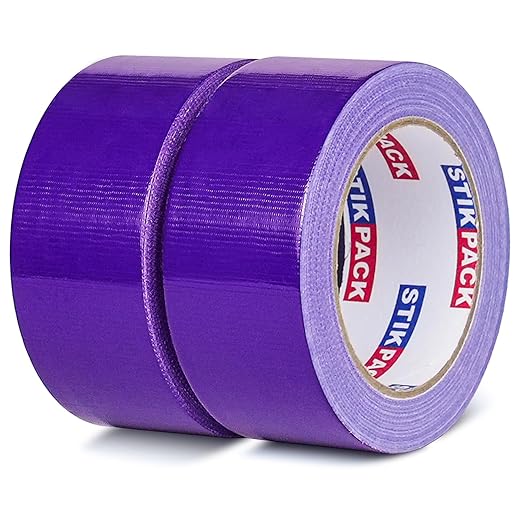 Colored Duct Tape, 2 Rolls Heavy Duty Purple Duct Tape 9 Mil x 2 Inch x 25 Yards Flexible, Strong, No Residue, Waterproof and Tear by Hand, Multi-Use for Indoor & Outdoor Repairs