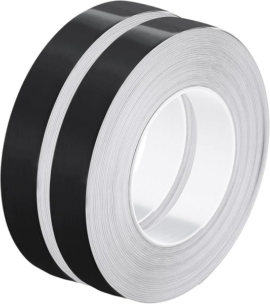 HARFINGTON 2Pcs Floor Tiles Black Foil Lines Metallic Mirror Tape 0.98" x164 Ft Self Adhesive Decor Floor Wall Seam Sticker Waterproof Gap Sealing Tape for Kitchen Bathroom Cabinet