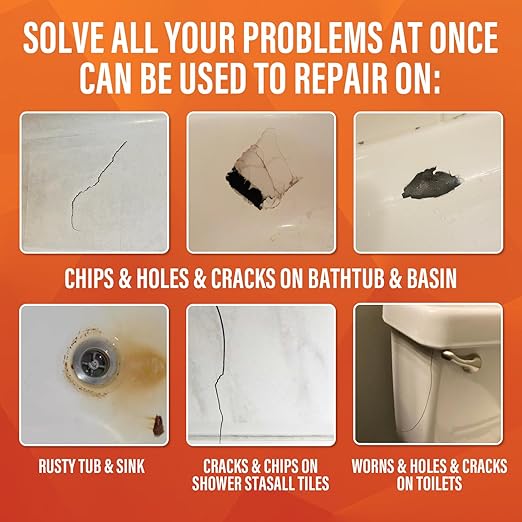 Fiberglass Tub Repair Kit(Color Match), Fiberglass Shower and Acrylic Bathtub Repair Kit for Scratches, Cracks, Chips, Holes on Porcelain, Enamel, Tubs, Tile, Sink, Fix Chipped Almond Bath Tub