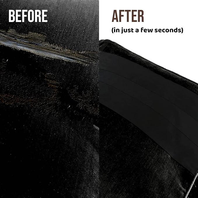 MASTAPLASTA Instant Upholstery Quality Self-Adhesive Repair Tape. Black Suede 60ins x 4ins / 150cm x10cm. Easily Fix Sofas, Car Interiors, Jackets, Bags & More. Perfect for Most Velvets Too!