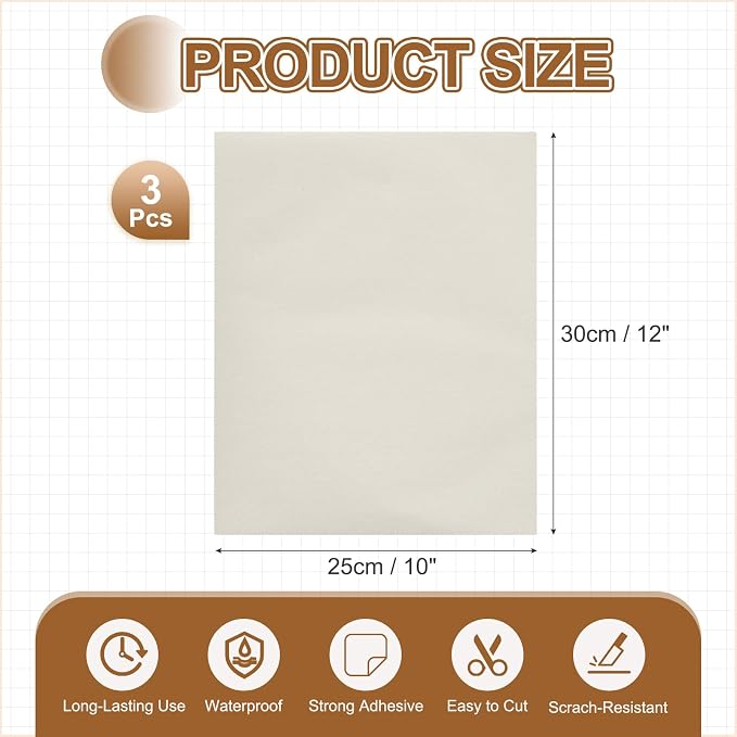 MECCANIXITY 5 Pcs Leather Repair Patch 10"x12" Self-Adhesive Leather Vinyl Repair Tape Kit for Furniture Couches Sofa Chair Car Boat Seats Jackets, Beige