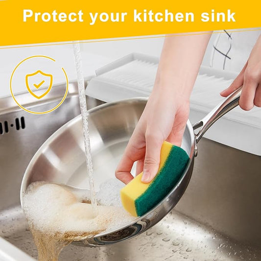 Silicone Sink Edge Protectors - Multifunction Accessories, Splash Guard & Draining Mat for Kitchen, Bathroom Sink, Steel, Granite, Quartz Countertops (Transparent, 4 * 30in)