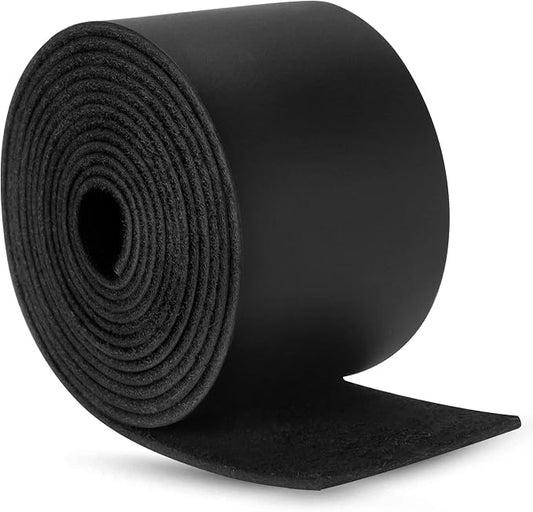 Ringsun 2 Inches Wide Black Flat Leather Straps for Crafts, Full Grain Leather Strips Cord String for Crafts, Tooling (2mm Thick 72.5 Inches Long)