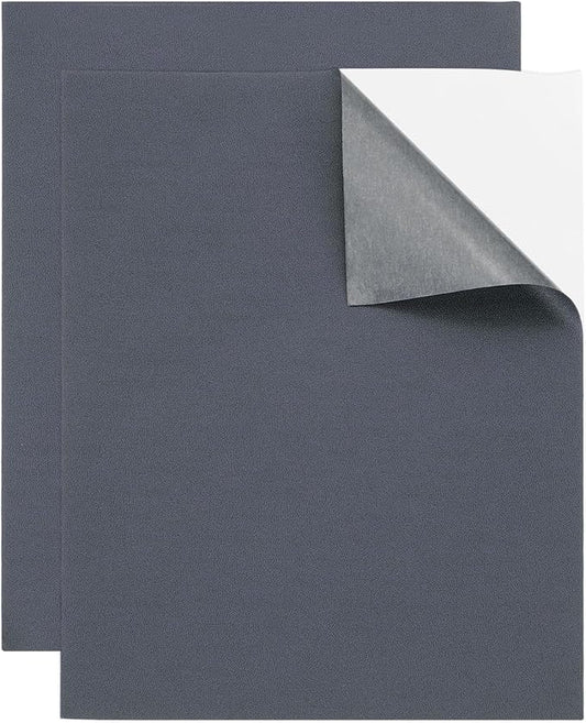 MECCANIXITY 2 Pcs Leather Repair Patch 8"x10" Self-Adhesive Leather Vinyl Repair Tape Kit for Furniture Couches Sofa Chair Car Boat Seats Jackets, Blue Gray