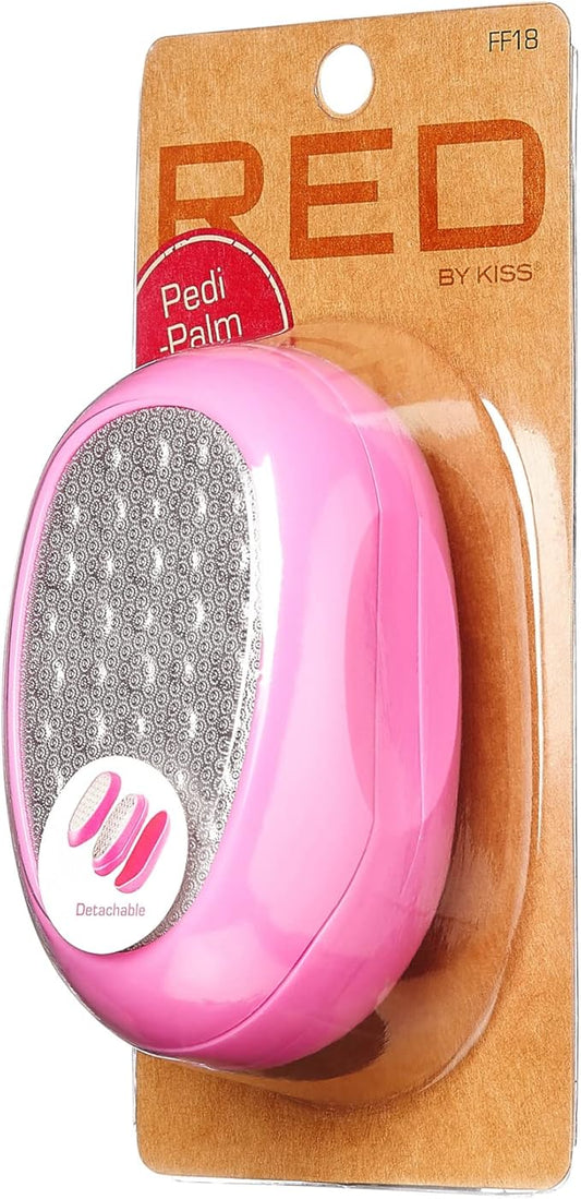 RED by Kiss Stainless Steel Ped Egg Foot File 2 in-1 Callus Remover for Dry and Wet Feet, Smooth Rough Skin, Include 2 Grit (Soft & Hard), Washable Foot Scrubber for Cracked Heels