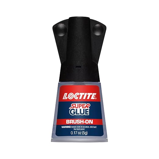 Loctite Super Glue Brush On Bottle, Clear, 0.18 fl oz Bottle, 6 Pack - Superglue for Plastic, Wood, Metal, Crafts & Repair, Cyanoacrylate Adhesive Instant Glue, Quick Dry