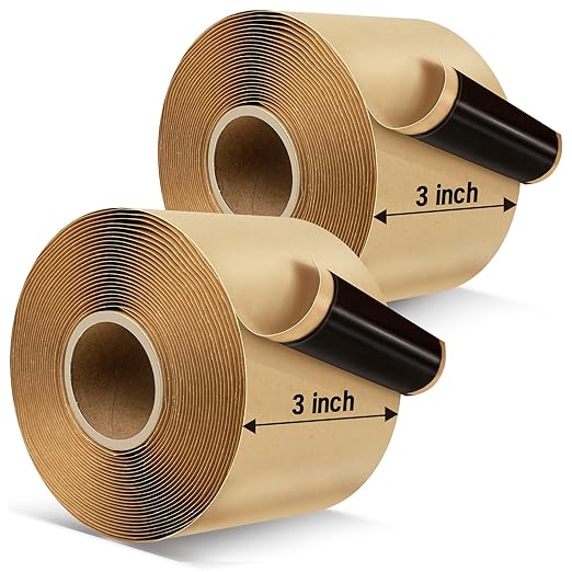 U0U 2PCS Pond Liner Seam Tape,3" x 40' Self Adhesive Double Sided Butyl Pond Seam Tape for EPDM Pond Liners,Waterproof Sealing Tape for EPDM Pond Liner Garden Cover Repair