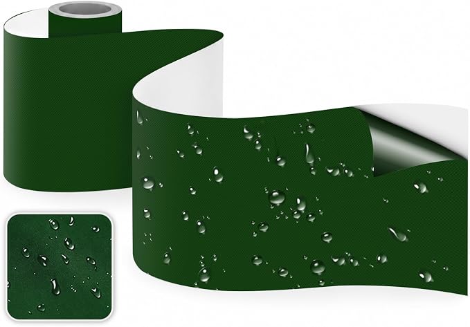 Self-Adhesive Fabric Repair Tape & Tent Repair Kit, Waterproof Patches for Clothes, Down Jacket, Camping Gear, Sleeping Bag, Heavy Duty Green Nylon Tape for Instant Fix, 3.9"x63"