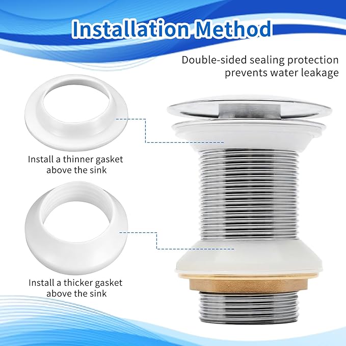 Drainage Seal, 2 Sets Universal Basin Drain Gasket Replacement, Silicone Seals Drainage Ring Thickened Sealing Ring for Bathroom Sink Drain Stopper for Kitchen Bath Tub Bathtub Toilet