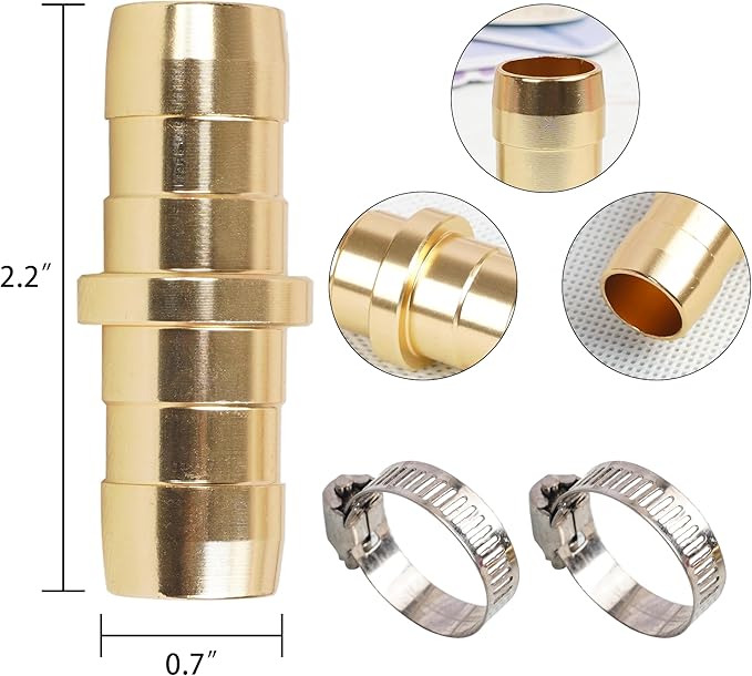Hourleey 4 Pack Garden Hose Repair Kit, Hose Connector Repair Mender Kit with Stainless Clamp, Fits 3/4"-5/8" Water Hose Repair Fittings