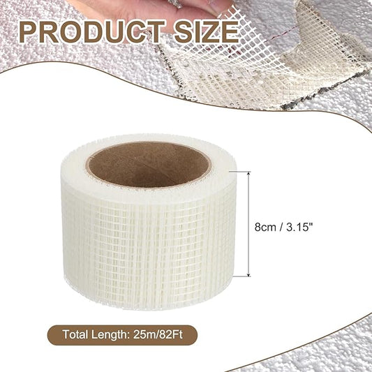 PATIKIL Drywall Repair Mesh Tape, 3 inch x 82 ft Fiberglass Repair Patch Self-Adhesive Dry Wall Joint Tape 6 Mesh Wall Hole Crack and Seam Patch, White