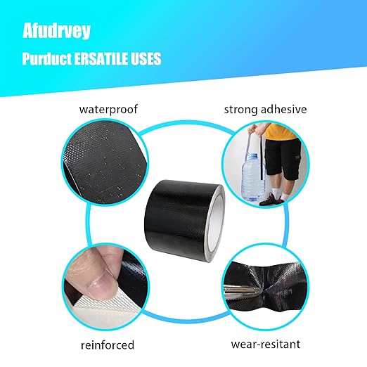Black Heavy Duty Fabric Repair Tape,Waterproof Tent Repair Tape for Fabric, Awning, RV Roof, Underbelly, Tarp, Tent,UVproof,Multipurpose Leather Patch Repair Kit,3 Inch x 33 FT,1 Roll