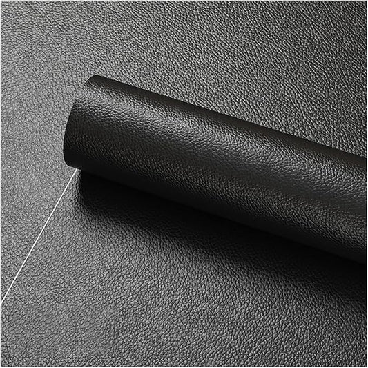 Faux Leather Repair Patch 19.7 × 19.7In,Black Self - Adhesive Leather Repair, 2.5MM Thick Upholstery Leather for Upholstery Crafts, DIY Sewing, Sofas, Furniture, Car Seats, Chairs(1Pcs)