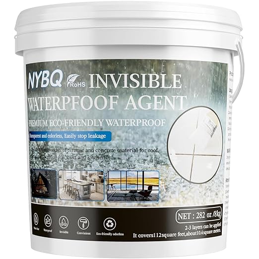NYBQ Waterproof Sealant Coating 282oz，Transparent Invisible Waterproof Agent, Super Strong Anti-Leakage Polyurethane Coating for Bathroom, Roofs, Kitchen, Patio, Walls, Indoor & Outdoor