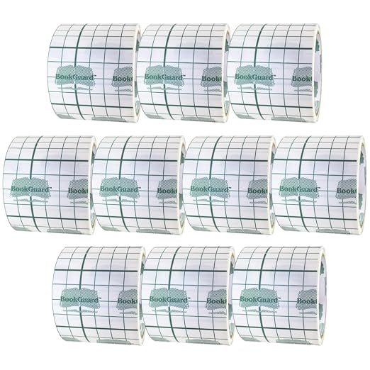 BookGuard 3" Vinyl Archival Book Repair Tape for Clear Bookbinding and Book Spine Tape Applications, Clear, Case of 10