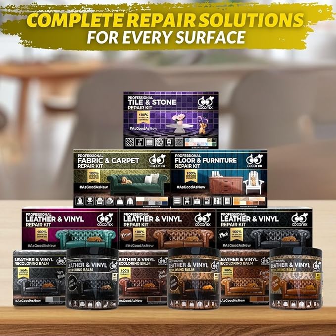 COCONIX Fabric & Carpet Repair Kit | Fix Tears, Holes, and Burns on Fabric and Carpet Upholstery, Rugs, and Clothing | Easy Application with Customizable Colors