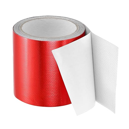 PATIKIL Awning Repair Tape 4" x 26ft Waterproof Canvas Tape High Adhesive Tear Repair Patch Kit for PVC Tarpaulin Tent Awning Fabric RV Sail Boat Cover, Red
