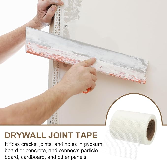 PATIKIL Drywall Repair Mesh Tape, 6 inch x 82 ft Fiberglass Repair Patch Self-Adhesive Dry Wall Joint Tape 9 Mesh Wall Hole Crack and Seam Patch, White