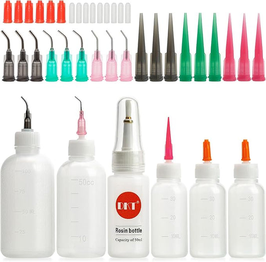 FJNATINH Precision Tip Applicator Bottle, Mini Glue Squeeze Bottle with Brush Tip for Oil, Wood Glue, Craft Glue, Paint, Crafting Fine Dispenser
