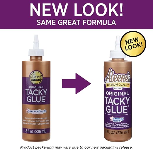 Aleene's All Purpose Tacky Glue, 8-Ounce, Clear (15599) | All-Purpose Craft Adhesive, Strong Clear-Drying Glue for Wood, Paper, Ceramic, Foam & DIY Projects