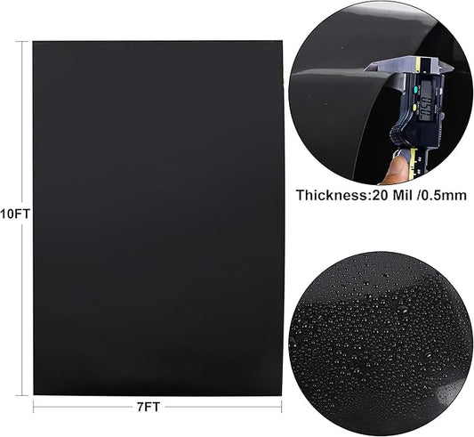 Adroiteet 7 x 10 FT Pond Liner, 20 Mil Fish Pond HDPE Liner, Pond Liners for Outdoor Ponds, Koi Ponds, Garden Fountain, Waterfall
