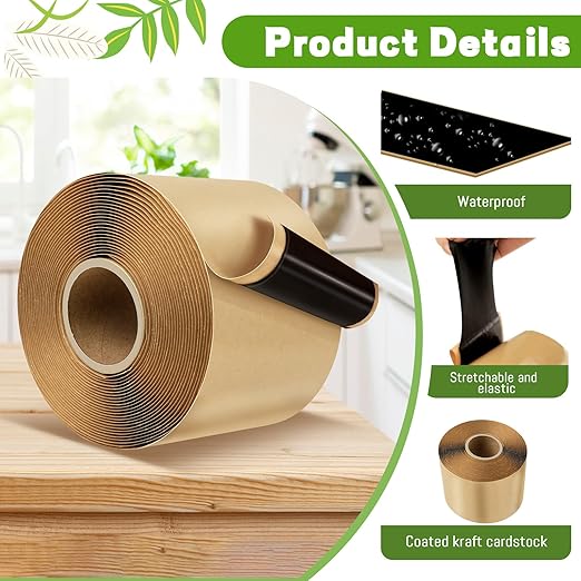 U0U 2PCS Pond Liner Seam Tape,4" x 20'Self Adhesive Double Sided Butyl Pond Seam Tape for EPDM Pond Liners,Waterproof Sealing Tape for EPDM Pond Liner Garden Cover Repair (4" x 20'-2Pack)
