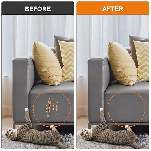 Cahomo Self-Adhesive Leather Repair Patches Tape for Couches - 8x11 inch, Vinyl & Leather Repair Kit for Furniture, Car Seats, Handbags, Jackets - Dark Grey