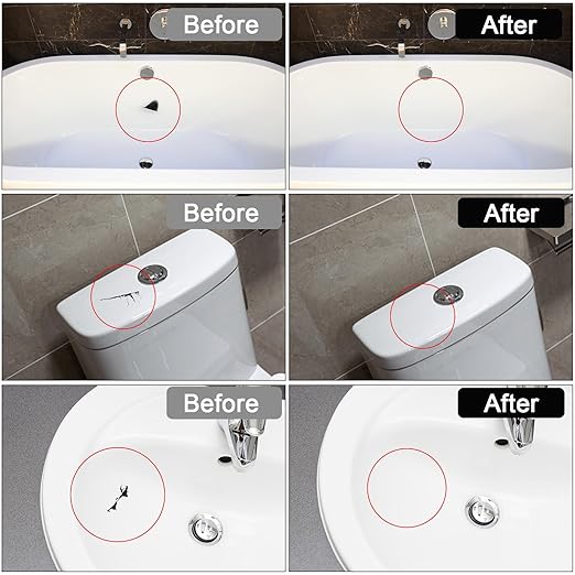 LANBOKIT Tile, Granite and Marble Repair Kit(Color Match), 3.7 OZ Tub and Fiberglass Shower Repair Kit with Strong Adhesion, Porcelain Stone Repair Kit for Cracks, Holes, Chips, Scratches, Dents