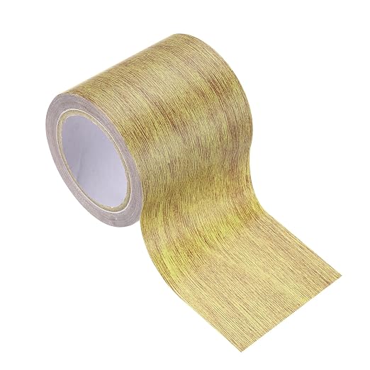 PATIKIL Wood Grain Tape 2.2" x 15 Ft, Self-Adhesive Wood Texture Repair Tape Realistic Wooden Effect Patch for Furniture Cabinets Floor Walls, Brown Oak