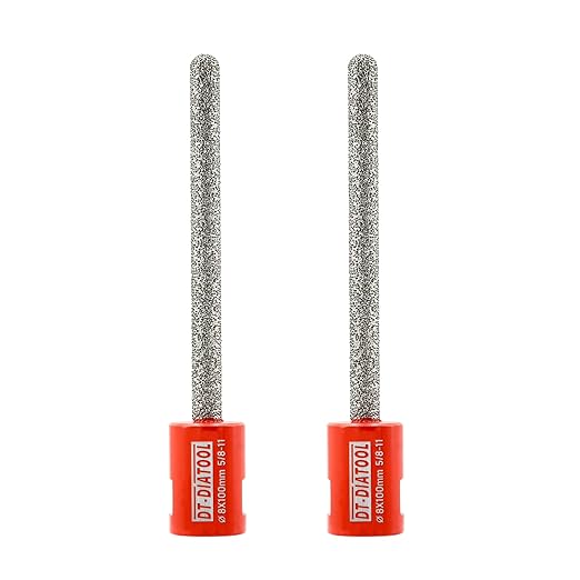 DT-DIATOOL Diamond Mortar Raking Bit for Brick Joints Stone Masonry Granite Diameter 5/16"x4" (8x100mm), 5/8 inch-11 Thread Router Bit 2pcs
