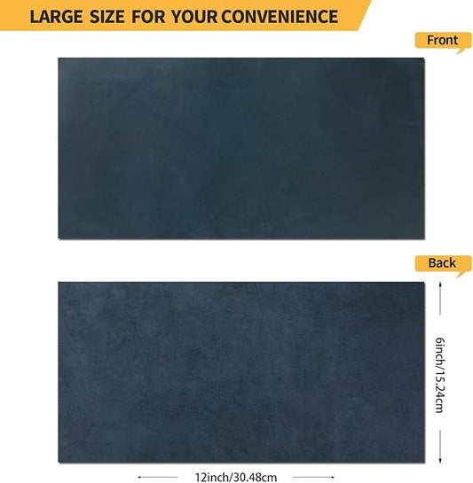 RingSun 6''X12'' Blue Leather Sheets for Crafts (2mm), Full Grain Leather Tooling Leather