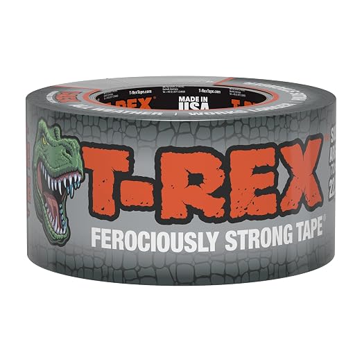 T-REX Tape Extra-Wide Duct Tape with UV Resistant & Waterproof Backing for Ferociously Strong Repairs, 2.83" x 25 yd, Gunmetal Gray, 1 Roll