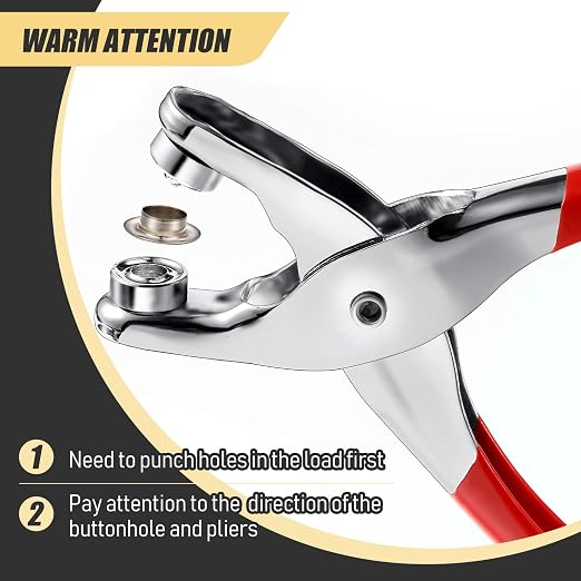 Mudder 301 Pcs Grommet Eyelet Pliers Tool Kit, Fabric Leather Hole Eyelets and Grommets Punch Pliers with 300 Metal Eyelets for Belt Shoes Cloths(1/2 Inch,Gold, Silver)