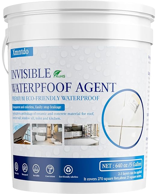 Transparent Waterproof Coating, 5 Gallon Clear Waterproof Anti Leakage Sealant, Inivisible Agent Water Proof Sealant Protection for Indoor and Outdoor Sealing, Gutter, Wall, Roof Repair Leaks
