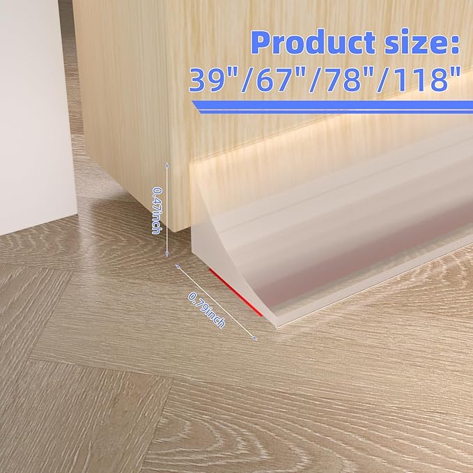 39 Inch Shower Threshold Water Dam Barrier,Silicone Shower Door Bottom Seal for Water Stopper,Flexible Edge Trim for Countertop Water Stopper,Self Adhesive Water Blocker for Bathtub,Transparent