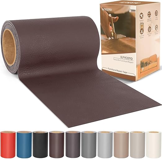 Vinyl Repair Kit, Leather Repair Kit 4 x 70 inches Leather Repair Patch for Furniture, Leather Couch Patch for Sofas, Furniture, Car Seats, Office Chairs, Interior - Dark Brown #2