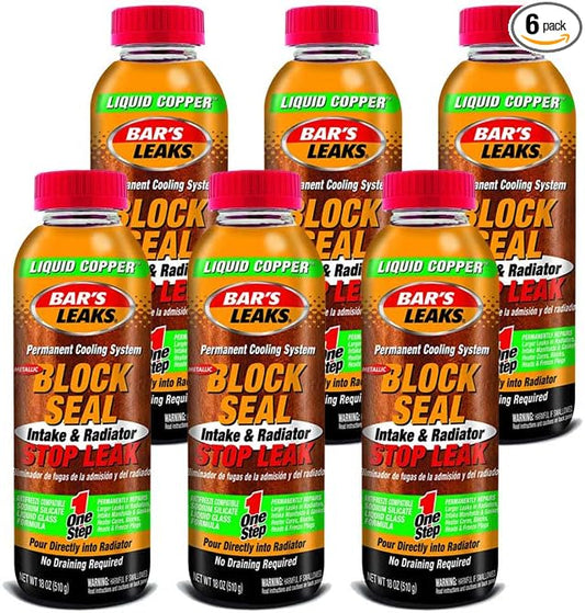 Bar's Leaks 1109-6PK Liquid Copper 'Block Seal' Intake and Radiator Stop Leak - 18 oz., (Pack of 6)