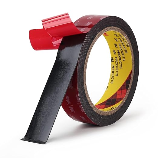 Bulina Double Sided Mounting Tape 5925 1" Width Black Foam Tape High Bond Waterproof Heavy Duty Strong Adhesive Tape Thick 0.025 in Fastener Replace Décor Frame Logos