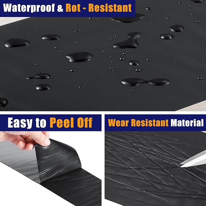 Butyl Sealant Tape, RV Roof Tape Black, 4 Inch x 50 Feet RV Repair Sealant Waterproof Tape, UV & Weatherproof Butyl Roofing Tape for Window, Boat Sealing, Truck and Trailer Roof Sealant