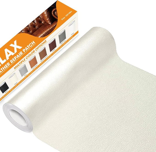 WALLAX Leather Repair Patch, 16 x 158 Inches Self Adhesive Leather Repair Tape for Furniture, Couch, Sofa, Car Seats, Office Chair, Car Interior, Upholstery, Vinyl Repair Kit (Beige)
