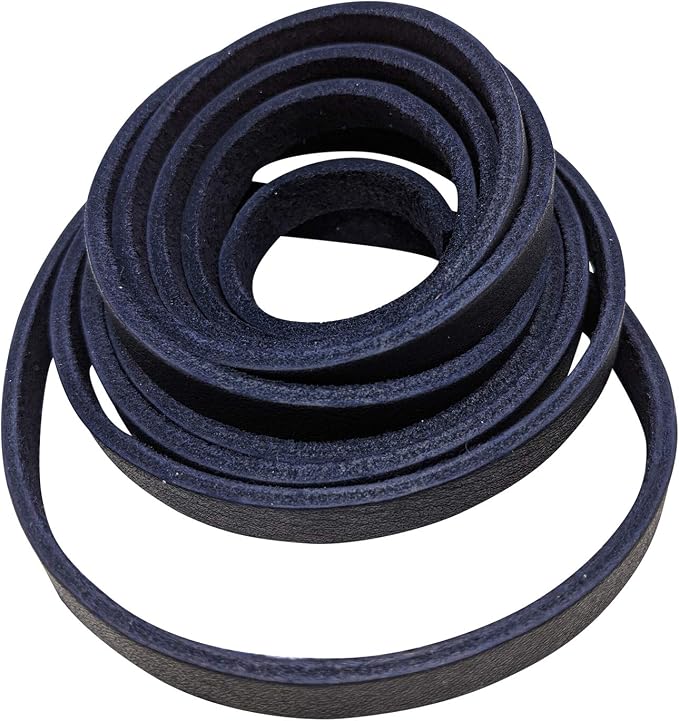 TOFL Genuine Leather Strap, Top Grain Cowhide Craft Strip – Dark Navy | 72" L x 3/8" W x 1/8" Thick | Suede Backing | Leather Craft Supplies | Easy to Cut & Stitch | DIY Projects & Repairs | 7–8 oz