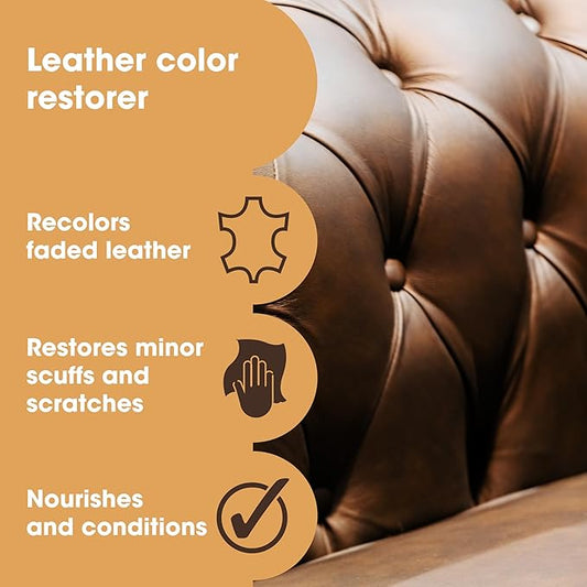 Furniture Clinic The Original Leather Recoloring Balm | Dark Grey Leather Dye | Repair Scratched, Faded, & Worn Leather | Restore Your Leather Couches, Sofas, Car Seats, and Furniture | 250 ml / 8.5 fl oz