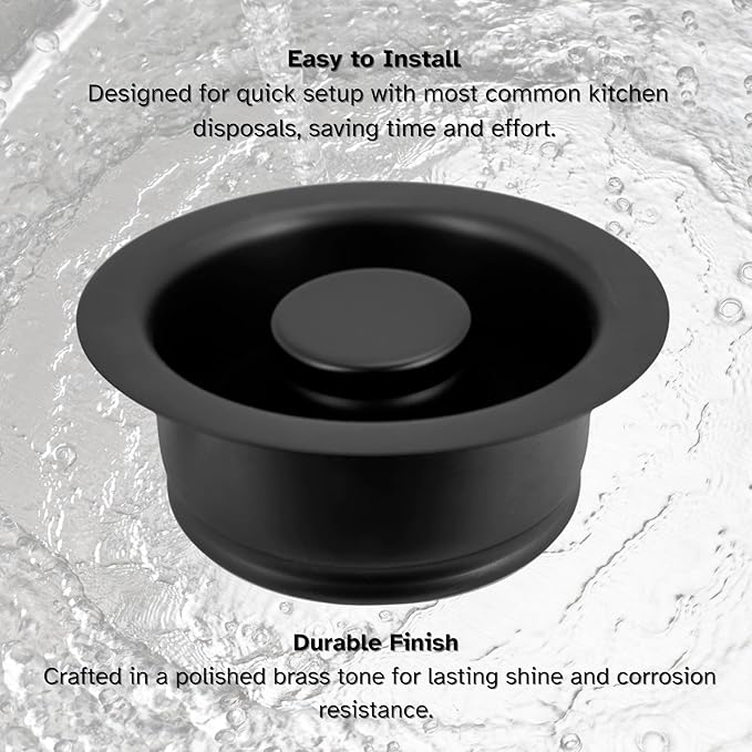 Westbrass D2089-50-62 4-1/4" Kitchen Sink Waste Disposal Drain Flange and Stopper, Matte Black (50-Pack)