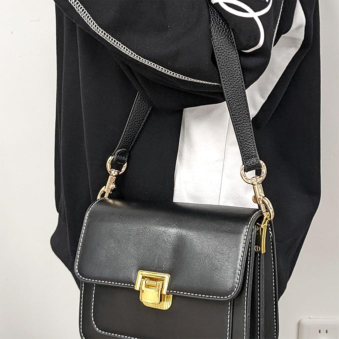 uxcell 19.29 Inch PU Leather Short Bag Strap with Clasp, Purse Handles Handbags Replacement Straps for Clutch Bag Underarm Bags, Grey, Gold Buckle