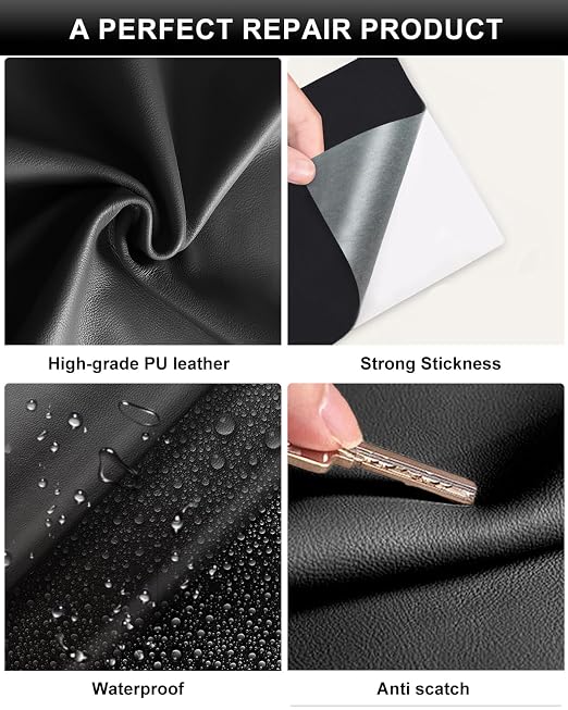 Numola Self-Adhesive Repair Patch, Anti Scratch Sofas Patch for Couch, Car Seat, DIY Furniture Upholstery, Handbags, Jackets (Beige)