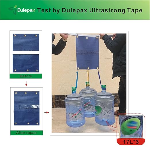 Dulepax Tent Repair Tape,Ultrastrong Awning Repair Tape,Boat Covers Repair,Double Layer RV Covers Repair Kit,Tarp Repair,Canvas Pctch Kit,Sail Tape 1 Roll of 16.4' x 2.95"