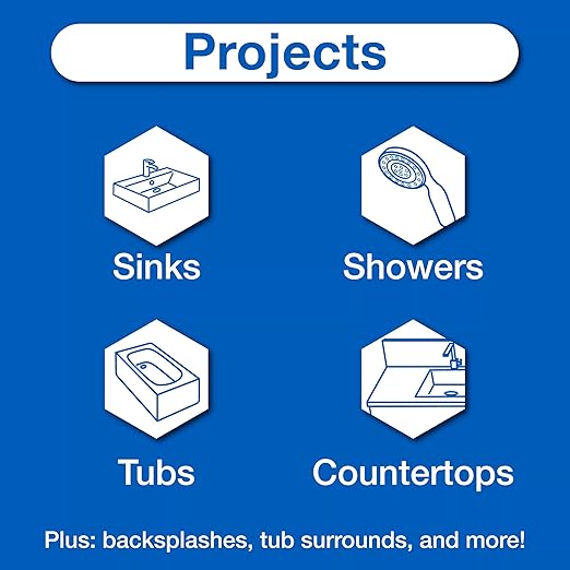 GE Advanced Silicone Caulk for Kitchen & Bathroom, Clear, 10 fl oz Cartridge, 2 Pack - 100% Waterproof Silicone Sealant, 5X Stronger Adhesion, Shrink & Crack Proof