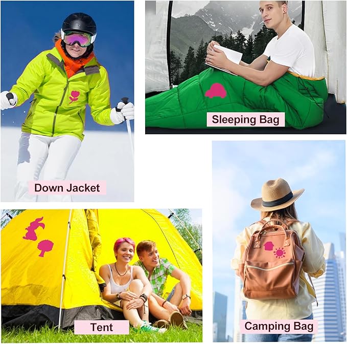 Self-Adhesive Nylon Patches Tent Repair Kit – Outdoor Gear Tenacious Repair Tape, Waterproof Fabric Patches for Clothes, Tent, Down Jacket, Backpack (45pcs, Rose