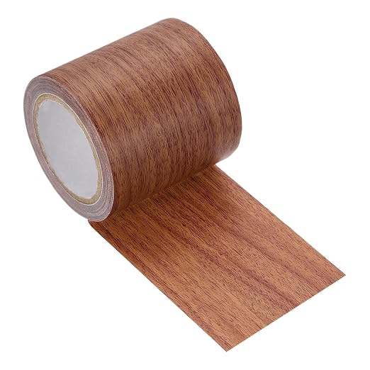 uxcell Wood Grain Repair Tape, 2.2" x 15ft Self Adhesive Wood Grain Colored Duct Tape Waterproof Repair Patch for Furniture Floor Scratch Fix, Baseboards, DIY Decor, Chocolate Pine